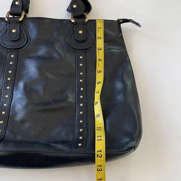 ROLFS vintage shoulder bag. Black Pebbled Soft Genuine Cowhide Leather, 12 X 14” - Picture 7 of 13